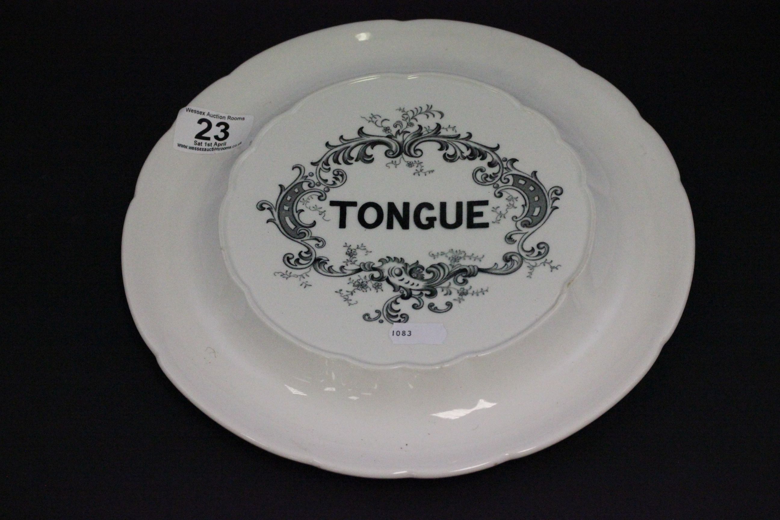 K&C B Early 20th century ' Tongue ' Meat Plate