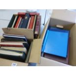 3 Stamp albums, 3 stock books with quantity of world stamps (used and hinged) plus cigarette card