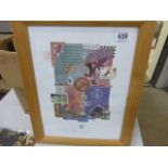 Framed & glazed Euro 96 football stamp print produced by The FA