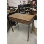 19th century Oak Side Table with two drawers on square legs