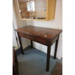 19th century Mahogany Fold-over Tea Table with small drawer on square legs