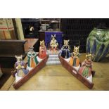 Boxed Royal Doulton Bunnykins Set of Henry VIII and his Wives on Stand, all with certificates