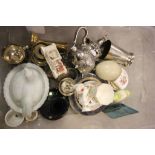 Mixed Lot of Ceramics, Glass, Silver Plate and Metalware