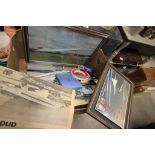 A collection of Concorde memorabilia including hip flask etc