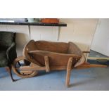 Substantial Rustic Pine Wheelbarrow