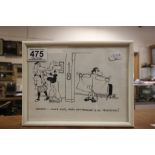 Peter Maddocks Cartoon Illustration titled George - Joyce says Mary Whitehouse is on television -