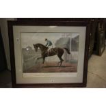 A late Victorian print of Merry Hampton, winner of the Derby 1887