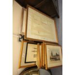 Large amount of vintage framed and glazed prints, engravings etc