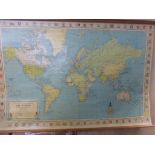 Wall chart map of the World by George Phillip & Son 1964