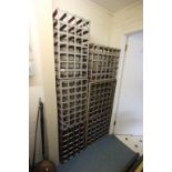 Six Metal and Wooden Wine Racks