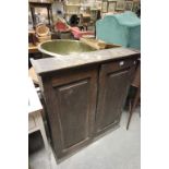 19th century Oak Cupboard with two doors revealing shelves