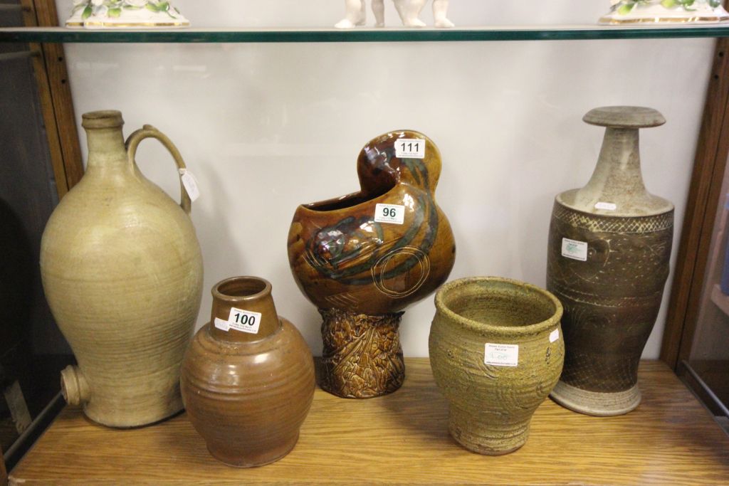 Five Large studio pottery vases by G Owen Jones