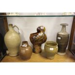 Five Large studio pottery vases by G Owen Jones