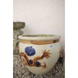 Large Planter with Dragon Design