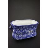 Ironstone Blue and White Floral Patterend Footbath