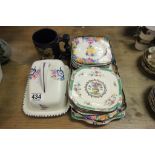 Copeland Spode Part Sandwich Set, another Crinoline Lady decorated Sandwich Set, Poole Butterdish