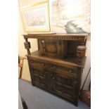 A large 20th oak court cupboard