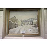 Framed & glazed watercolour of a village scene signed E Charlton Taylor?