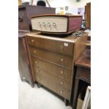 Retro Teak ' Homeworthy ' Chest of Five Long Drawers