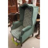 Green Upholstered Porter's / Hooded Chair