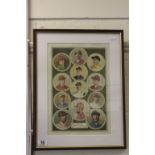 A late Victorian print, entitled "Jockeys of the Day"
