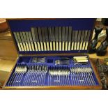 James Dixon Silver Plate Canteen of Cutlery, 12 piece setting, mostly complete, contained in the