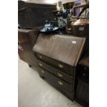 Oak Bureau with Three Long Drawers