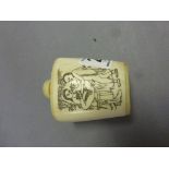 White bone erotic snuff bottle