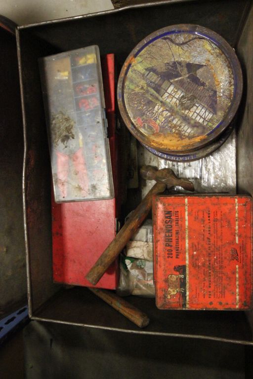 Three vintage metal toolboxes each with various tools - Image 3 of 4