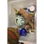 Mixed Box of Brass and Ceramics, etc