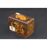 Inlaid Vintage Card Box with Art Nouveau decoration