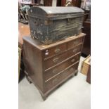 Georgian Oak Chest of Two over Three Drawers on Bracket Feet