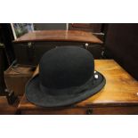 Antique Bowler Hat ' Herbert Johnson, New Bond Street, London, large fitting 7 1/8