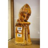 A studio pottery model of the Pope by G Owen Jones 34cm high