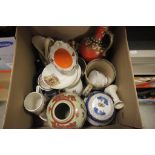Box of Mixed Ceramics to include Coronation Ware, Noritake, 19th century