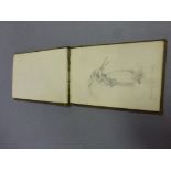 Victorian Sketch Book containing numerous pencil sketches and drawings