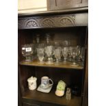 A pair of 19th century glass decanter, along with other glassware, Poole pottery and other items