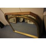 Domed Overmantle Mirror together with a similar Pine Framed Mirror