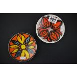 Two Poole Pottery pin dishes of Delphis design