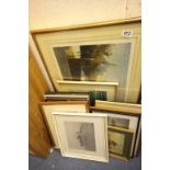 Mix of framed and glazed photographs and prints all related to ships