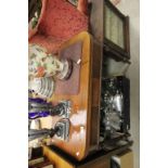 19th century Mahogany Fold-over Tea Table with Beaded Edge and raised on Hexagonal and Turned