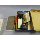 Box of mixed costume jewellery and cutlery
