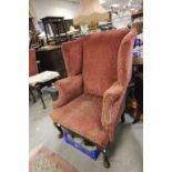 Early 20th century Wingback Armchair on cabriole legs