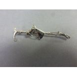 Silver Horse and Whip Brooch