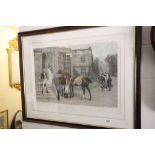 Large framed and glazed hunt related print "The Day of Reckoning"