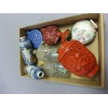 Box of Chinese snuff bottles to include inside painted and cloisonne