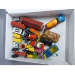 A selection of 25+ assorted die cast vehicles, various manufactures including Corgi, Dinky etc,