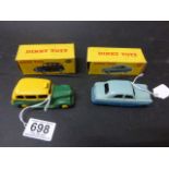 Dinky Austin Taxi, 254, repainted, box good with a few marks, along with Dinky boxed Ford Zephyr