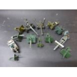 14 Diecast military artillery and vehicles to include Britains & Crescent, play worn