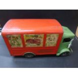 Triang Lines Bros tin plate Transport Van, rusting but sides fair to gd